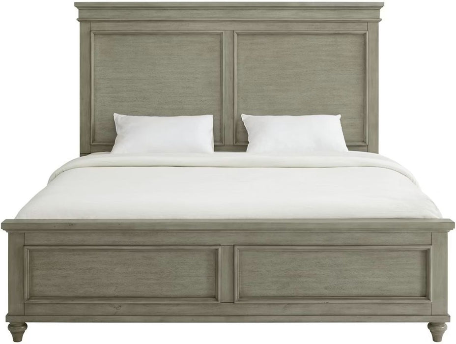 Elements International Kendari Queen Panel Bed in Grey