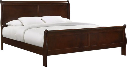 Elements International Louis Philippe Queen Panel Bed in Cherry image