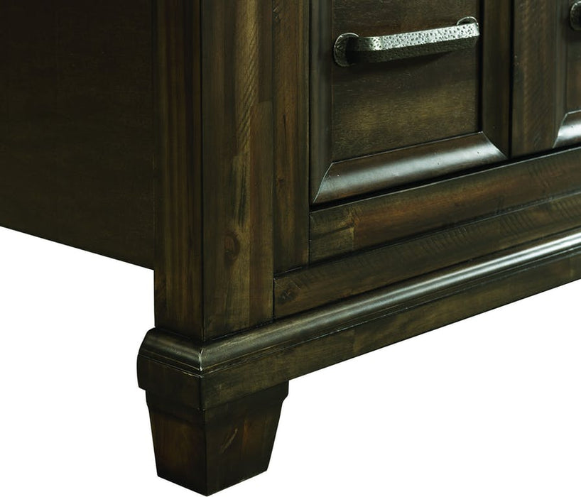 Elements International McCabe King Storage Bed in Distressed Lacquer