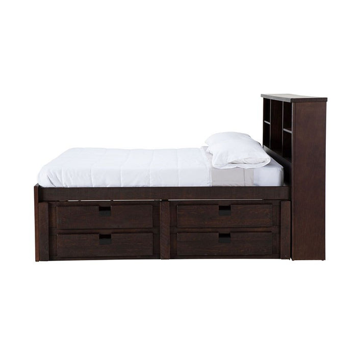 Elements International Vista Captain Bed Twin Storage Bed in Brown