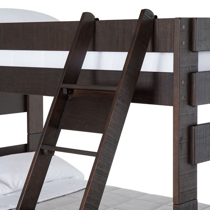 Elements International Vista Twin over Twin Bunk Bed with Ladder in Brown