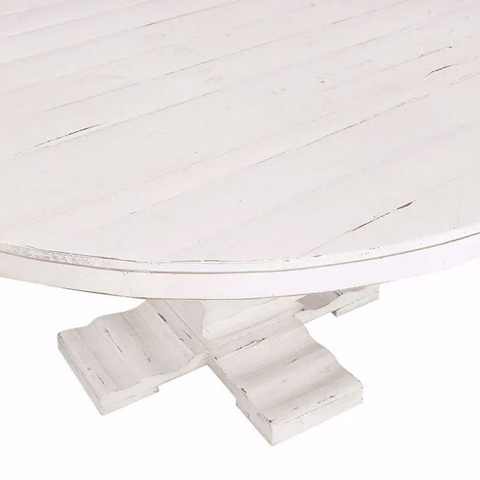 Elements International Condesa Round Dining Table in White