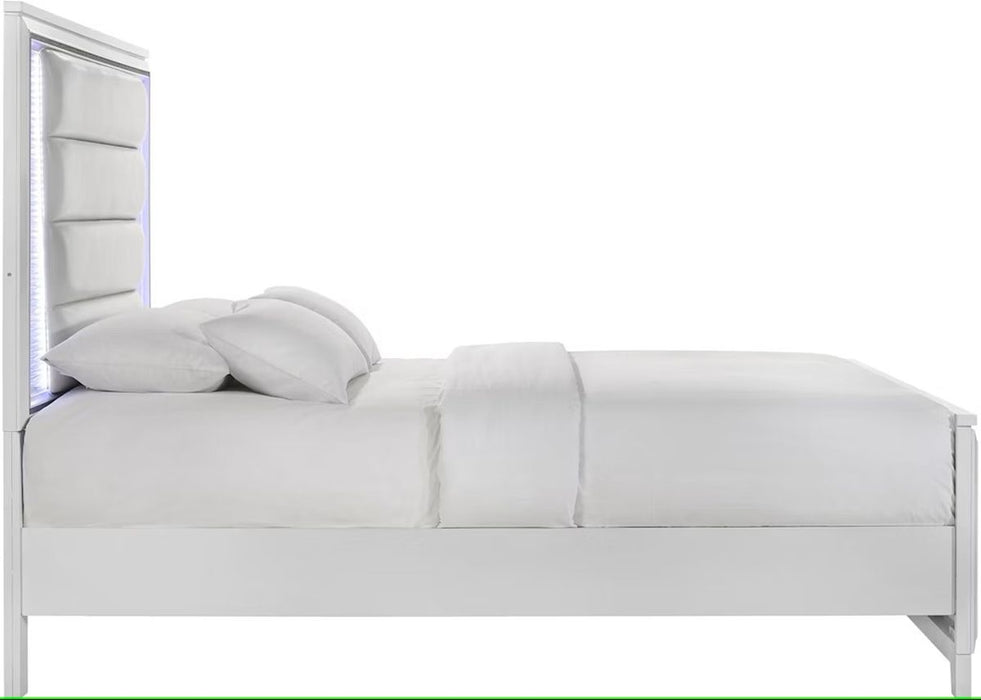 Elements International Moondance Queen Panel Bed in White