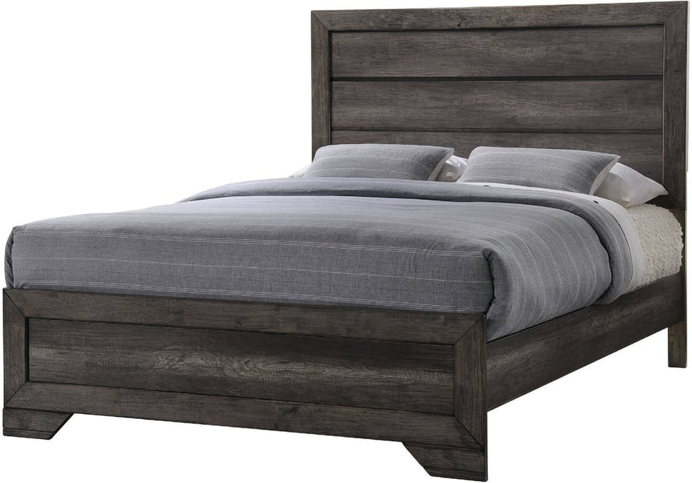 Elements International Nathan Queen Platform Bed in Gray Oak Lacquer image