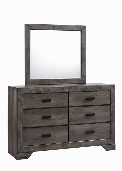 Elements International Nathan Mirror in Gray Oak Lacquer