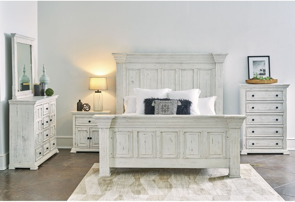 Elements International Olivia White King Panel Bed MBLV700KB