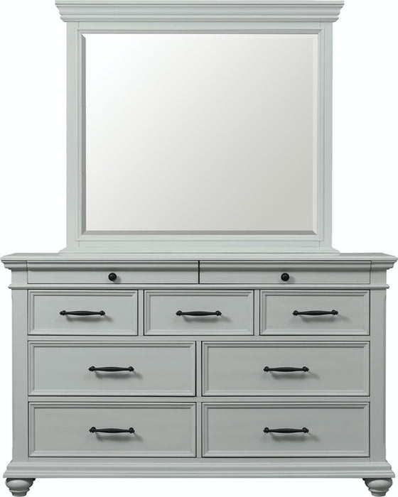 Elements International Slater 9 Drawer Dresser in Grey