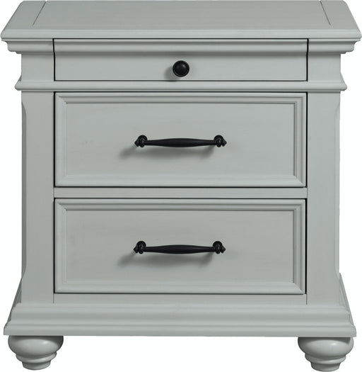 Elements International Slater 3 Drawer Nightstand with USB Port in Grey image