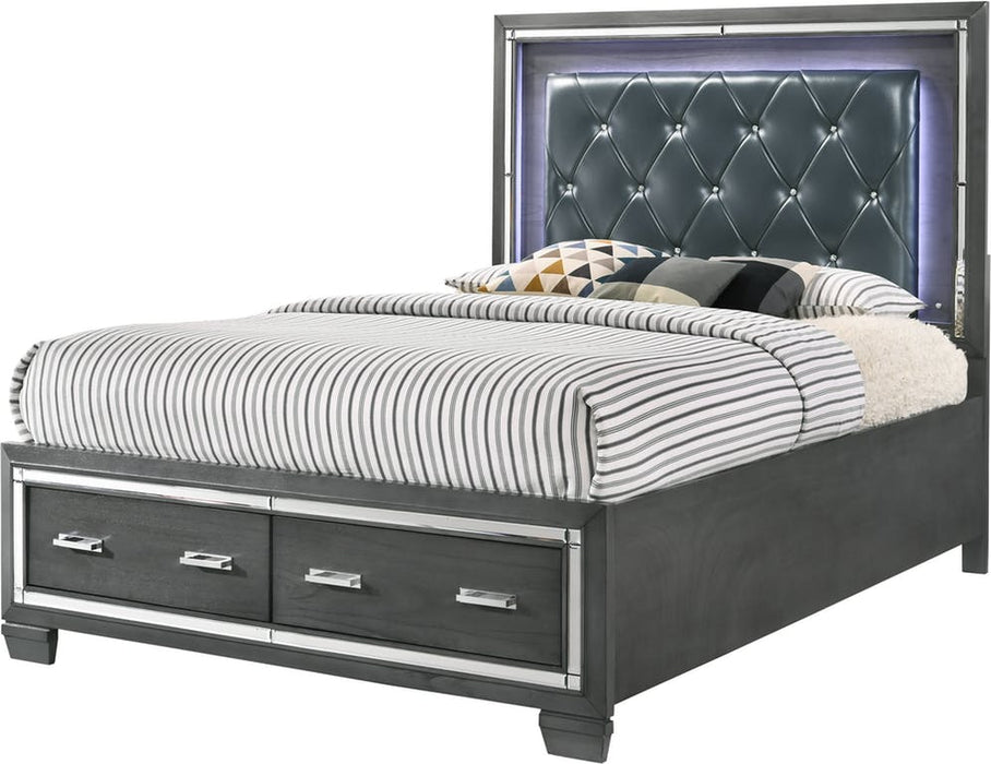 Elements International Titanium King Storage Bed in Gray image